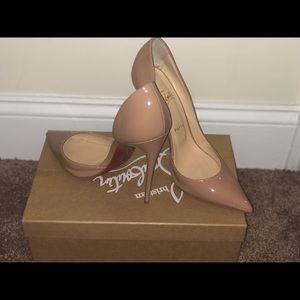 Nude patent leather Christian Louboutins